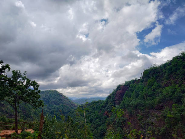 Valleys of the satpura mountain range nearby Bee waterfall